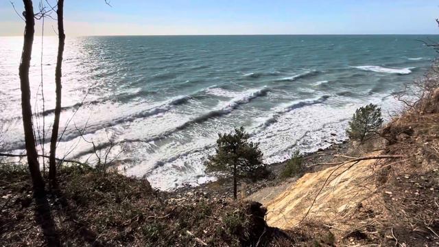 Чёрное море с мыса Грязнова#жизньнаморе #черноеморе #ольгинка #зиманаюге #сегодня #отдых