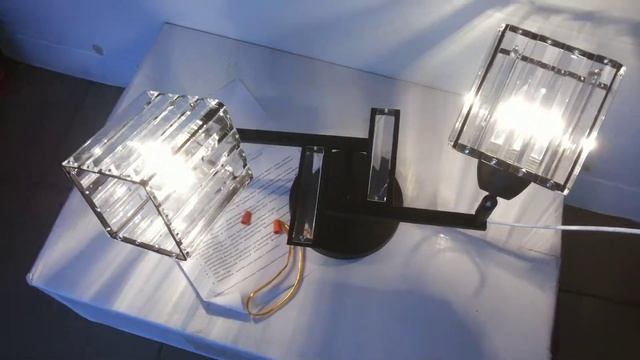 Хрустальная люстра 2 лампы 2 поворотных плафона на шарнирах! смотреть онлайн