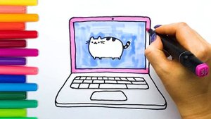 How to draw a notebook? / Drawing for children / Как нарисовать ноутбук?