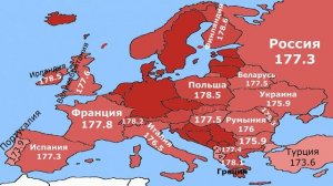 Средний рост мужчин в странах Европы
