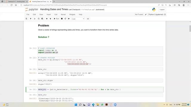 Handling Dates and Times - convert string into date смотреть онлайн