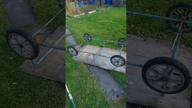 Взял коляску истарые сани, сделал своими руками самоделку четырёхколёсную телегу! смотреть онлайн