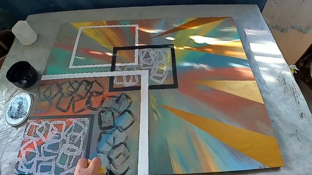 Абстракция Квадраты Проба Декоративная штукатурка, шпаклёвка смотреть онлайн