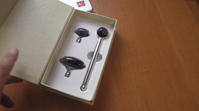 Массажер Аметист Подарочный набор с 3-мя насадками серебристый металл смотреть онлайн