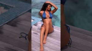 ???Jenn Lee Stuns?? in Blue Bikini in Tropical Paradise???