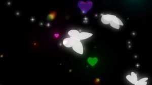 Flying baterfly - Летающие белые бабочки в блестящих падающих сердечках