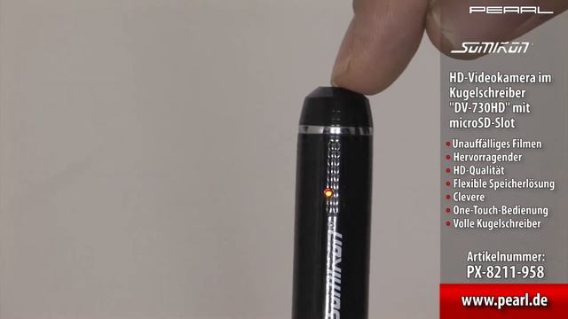 Somikon HD-Videokamera im Kugelschreiber "DV-730HD" mit microSD-Slot смотреть онлайн