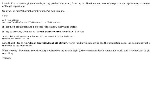 Drupal: Run "git" on remote server with drush alias смотреть онлайн