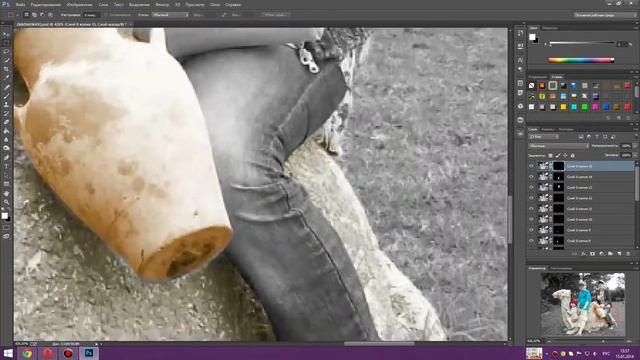Преобразование Ч/Б фотографии в цветную (раскрашивание фото) смотреть онлайн