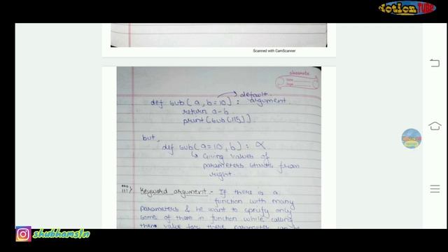 Working With Function In Python Hand Written Notes - Computer Science Class 12th |CS Free 12th Note