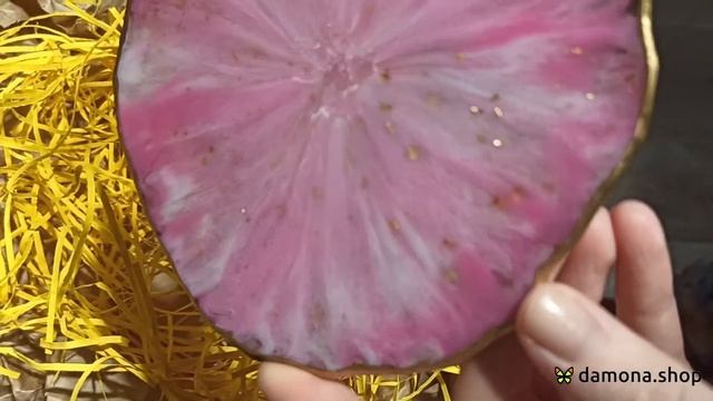 Подставка из эпоксидной смолы Розовая карамель - Epoxy stand Pink caramel смотреть онлайн