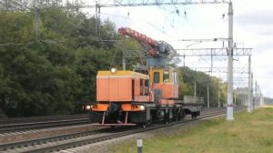 Мотовоз МПТ4-847 с платформой.