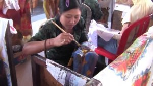 Batik processing at Sari Amerta Batik Collection, Batu Bulan, Bali