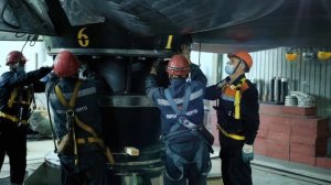 Монтаж рабочего колеса гидроагрегата на Иркутской ГЭС