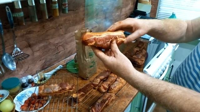 Горячее копчение грудинки