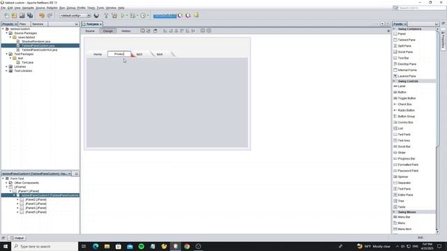Tabbed Pane Custom UI using Java Swing смотреть онлайн