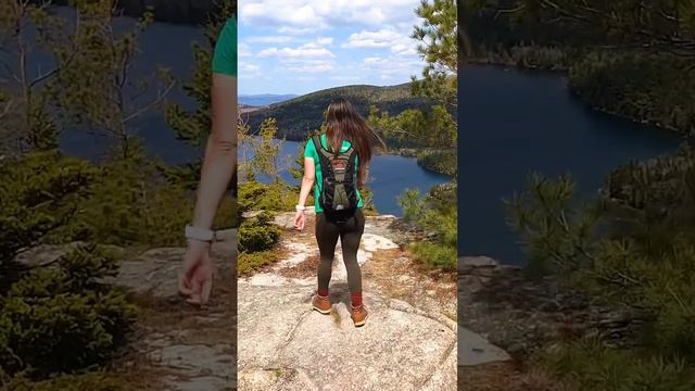 Hiking Bubbles Divide Trail in Acadia National Park, Maine