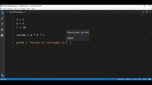 volume of rectangle in python ?