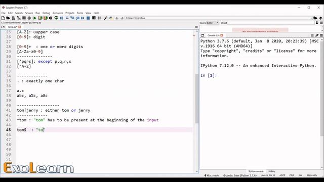 Python Regular Expressions (RegEx) | Regular Expressions In Python | Python Tutorial | Exolearn