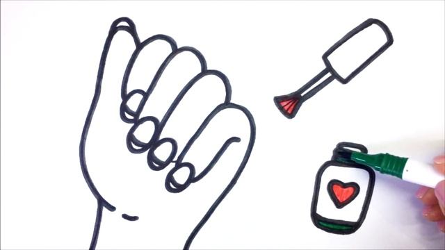Сурет салу қол мен маникюр / Как нарисовать руку с маникюром / How to draw a hand with a manicure смотреть онлайн