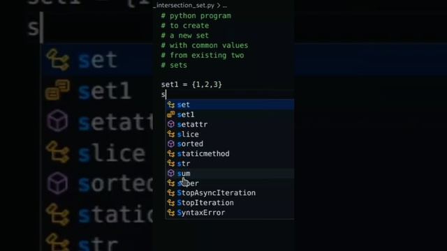 Python Program To Find Intersection Of Two Sets | Python Set | Intersection | Tech Blooded | #Short