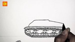 Cara Menggambar Tank Sherman Firefly - World of tanks | Tank drawing easy