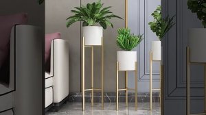 INDOOR LIVING ROOM METAL POT STAND