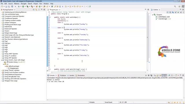 JAVA - Lecture 30 SWITCH…CASE WITH INTEGER