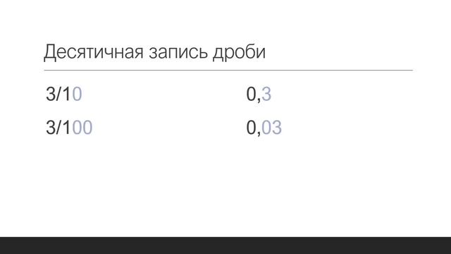 Десятичные дроби. Знакомство с понятием десятичных дробей. смотреть онлайн