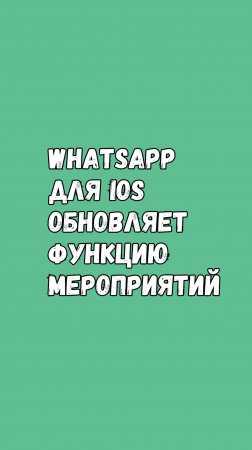 ⏳ Новое обновление WhatsApp для iOS