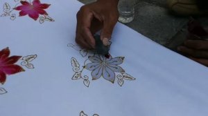 Cara Mewarnai Batik- Teknik Colet Remasol | Batik Coloring Process