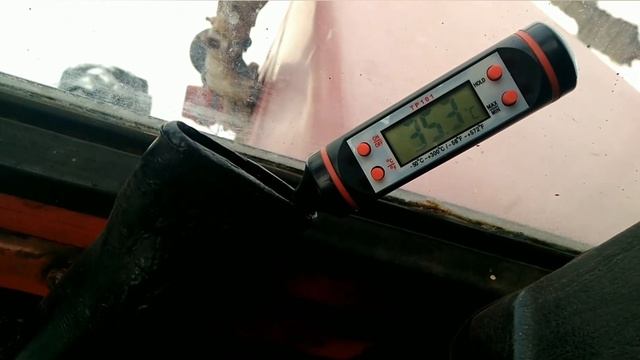 ЛТЗ-55А.Испытание печки для трактора.Замер температуры на выходе из печки. смотреть онлайн