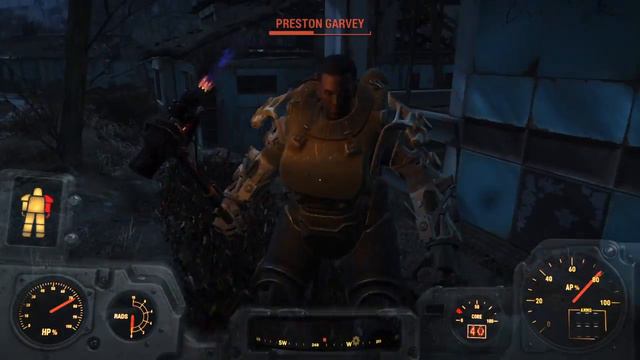 Fallout 4 X-01 power armor vs Preston garvey in a T-51 Fist Fight смотреть онлайн