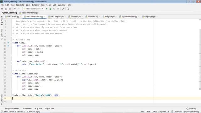 Python Tutorial: 22.0 - Class Inheritance смотреть онлайн