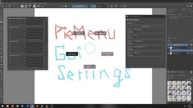 [Krita plugin] Pie Menu - GUI Settings
