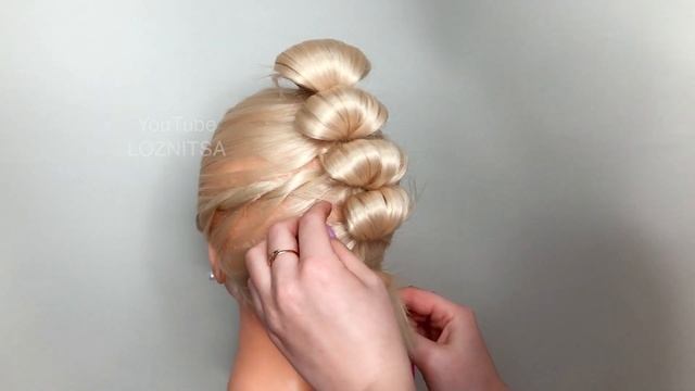 Прически на короткие волосы с помощью петельки. peinados para cabello corto. Short Hairstyle смотреть онлайн