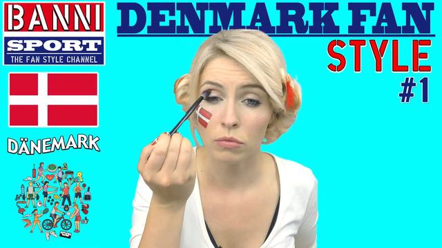 Dänemark Danmark Denmark Dinamarca Sport Fan Style #1 - Original Banni National Sports Make-up