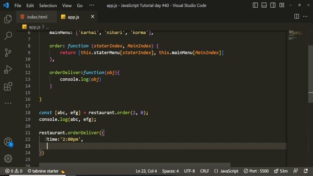 Destructuring with Object Inner Function Method in JavaScript | Hindi/Urdu | JavaScript Tutorial #4
