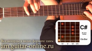 Аккорд C До диез мажор Cis dur как играть на гитаре позиция 4 баррэ