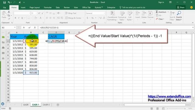 How to calculate average/ compound annual growth rate in Excel смотреть онлайн