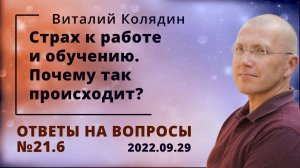 Ответы на вопросы №21.6 Страх к работе и обучению. Почему так происходит. Виталий Колядин. 2022.09.2