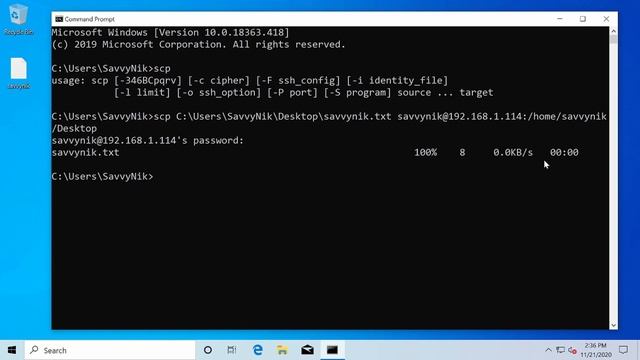 Secure Copy Protocol (SCP) - Transfer Files using SSH & Command Line on Windows 10 to Linux / Other смотреть онлайн