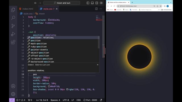 Sun and Moon eclipse animation смотреть онлайн