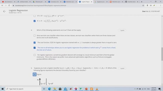 Coursera Machine Learning week 3 quiz 1answers Logistic Regression смотреть онлайн