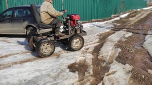 Минитрактор полный привод 4х4. Первый выезд.mp4