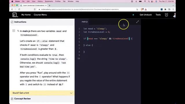 Understanding JavaScript Logical Operators, Explained JS Logical Operators with Codecademy JS Cours