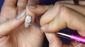 Маникюр гель лаком с втиркой для ногтей. Шелковый маникюр) Зеркальный блеск и нежный дизайн ногтей.