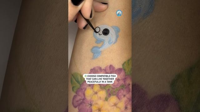 Pet fishies! ? #petfish #fish #fishtank #fishart #cheekart #facepaint #factshorts #shorts