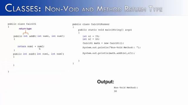 Classes Part 7: Non-Void and Method Return Type (Java) смотреть онлайн