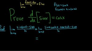 Proof that the Derivative of sin(x) is cos(x) using the Limit Definition of the Derivative